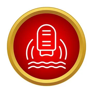 Surfing board on water waves icon concept 스톡 일러스트