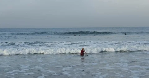 Surfing in California Stock Footage 101672966