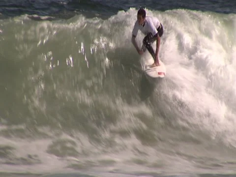 Surfing up close Stock Footage 8600730