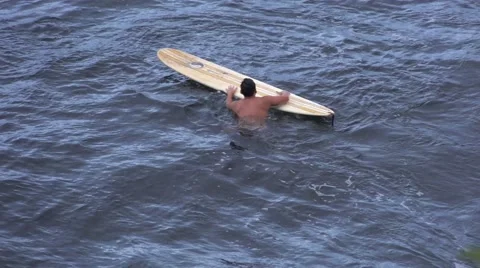 Surfing, crashing through the waves Stock Footage 56644977