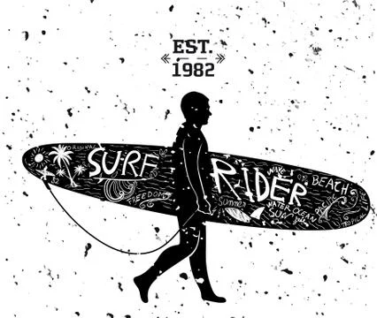 Surfing Design Stock Illustration