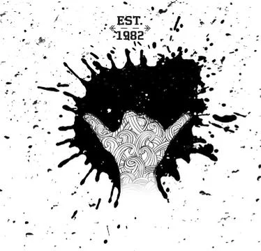 Surfing design. Ink drops Stock Illustration