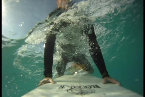 Surfing Dive Stock Footage 610208