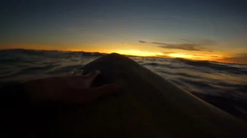 Surfing during sunset in the ocean Stock Footage 197932836