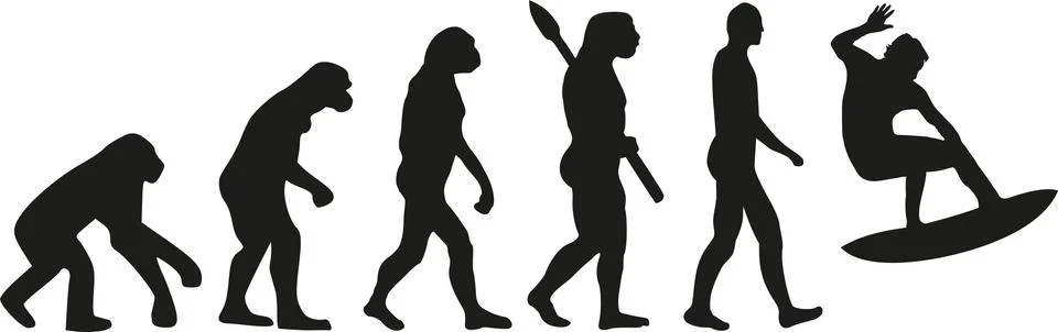 Surfing evolution イラスト素材