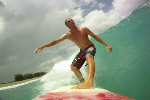 Surfing With Fall Stock Footage 840098