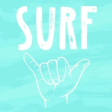 Surfing hand sign. Stock Illustration