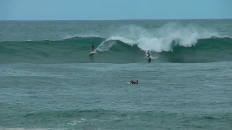 Surfing Hawaii 1 Stock Footage 46182575