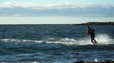 Surfing in Iceland Stock Footage 12190076
