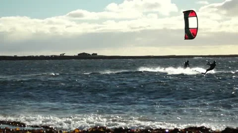 Surfing in Iceland Stock Footage 12191304