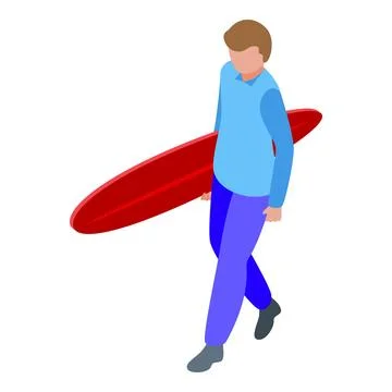 Surfing icon isometric vector. Work downshifting Stock Illustration