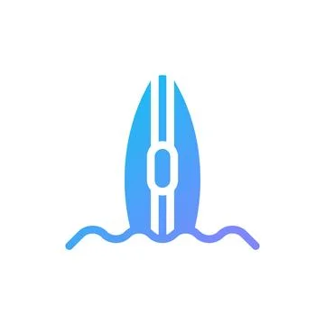 Surfing Icon solid gradient blue summer beach symbol illustration. Stock Illustration