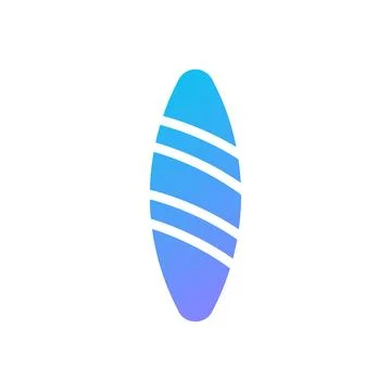 Surfing Icon solid gradient blue summer beach symbol illustration. Stock Illustration