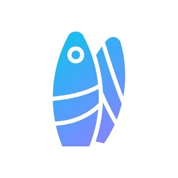 Surfing Icon solid gradient blue summer beach symbol illustration. Stock Illustration