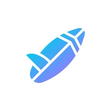 Surfing Icon solid gradient blue summer beach symbol illustration. Stock Illustration