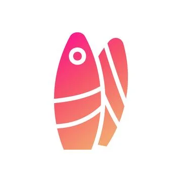 Surfing icon solid gradient pink yellow summer beach symbol illustration. イラスト素材