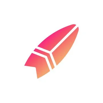 Surfing icon solid gradient pink yellow summer beach symbol illustration. Illustrazione stock