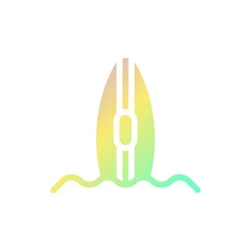 Surfing icon solid gradient purple yellow green summer beach symbol illustr.. イラスト素材