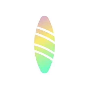 Surfing icon solid gradient purple yellow green summer beach symbol illustr.. Illustrazione stock