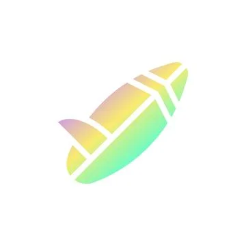 Surfing icon solid gradient purple yellow green summer beach symbol illustr.. 스톡 일러스트