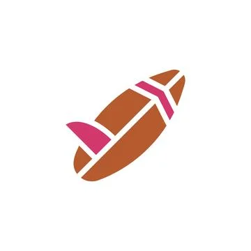 Surfing icon solid red brown summer beach symbol illustration. Illustrazione stock