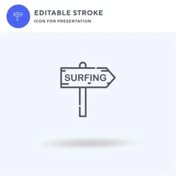 Surfing icon vector, filled flat sign, solid pictogram isolated on white, logo Stock Illustration