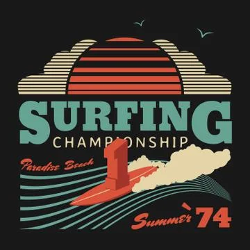 Surfing Stock Illustration