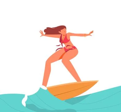 Surfing Stock Illustration