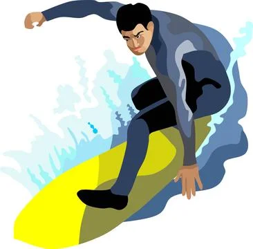 Surfing Stock Illustration