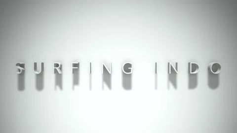 Surfing indo 3D title animation white text on a white background Stock Footage 299427698