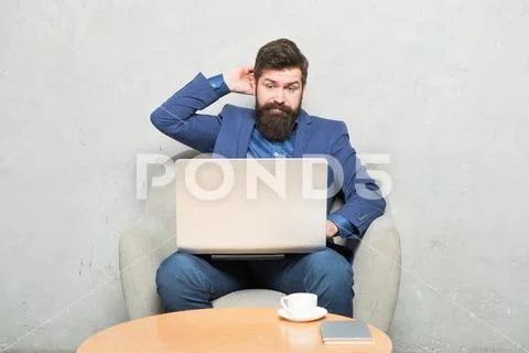 Surfing internet. Buy online. Project manager. Business correspondence. Modern Stock Photos