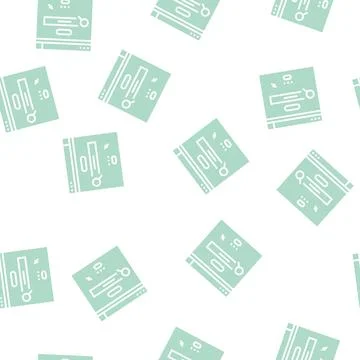 Surfing in internet glyph seamless pattern Stock Illustration