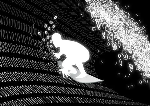 Surfing The Internet Stock Illustration