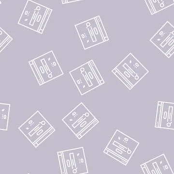 Surfing in internet line seamless pattern Stock Illustration