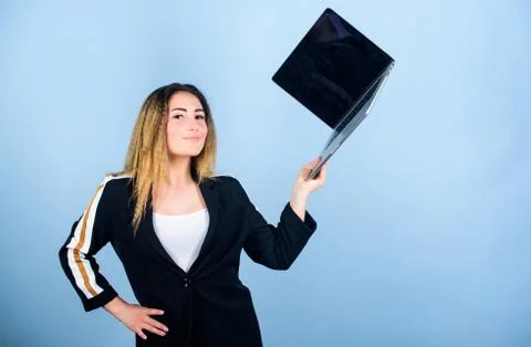 Surfing internet. Study programming. Blogging concept. Online remote job. Girl 스톡 사진