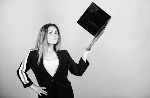 Surfing internet. Study programming. Blogging concept. Online remote job. Girl Stock Photos