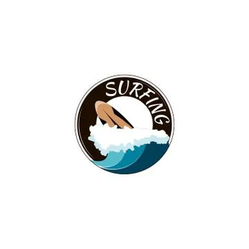Surfing logo vector illustration Illustrazione stock