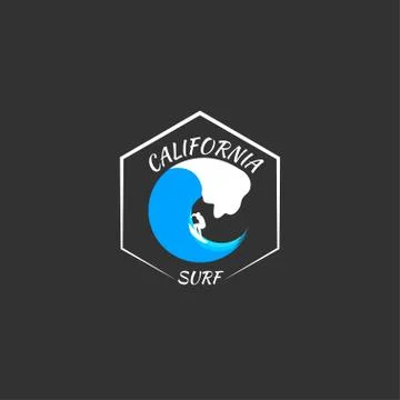 Surfing logo vector illustration Stock Illustration