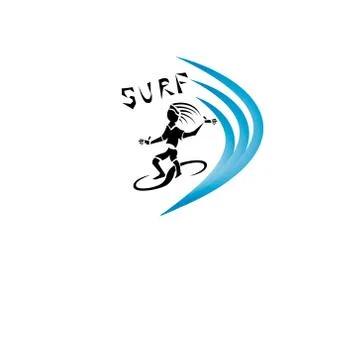 Surfing logo vector illustration Stock Illustration