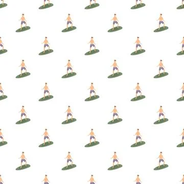 Surfing man pattern summer sport background Stock Illustration