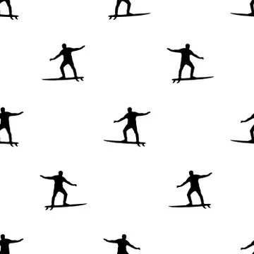 Surfing Motif Graphic Seamless Pattern Stock Illustration