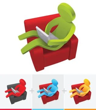 Surfing the net Stock Illustration