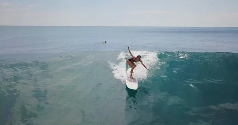 Surfing in the ocean. Stock Footage 91838851