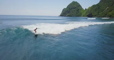 Surfing in the ocean. Stock Footage 91838968