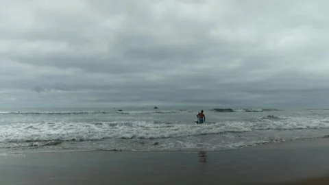 Surfing in the Ocean Stock Footage 141112514
