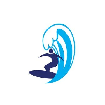 Surfing ocean man, human Stock Illustration