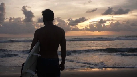 Surfing Ocean Sunset Stock Footage 73714210