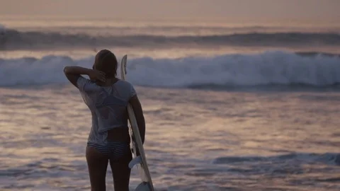 Surfing Ocean Sunset Stock Footage 73714271