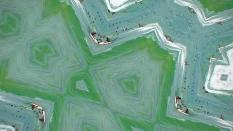 Surfing Ocean Waves Kaleidoscopic Effect Stock Footage 111823896