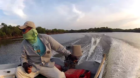 SURFING THE ORINOCO RIVER Stock Footage 34626936